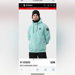 New Men’s XL Siroko W1 Iceberg Snowboard Jacket